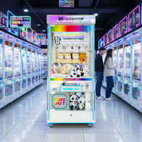 Machine à griffes d'arcade en verre trempé, corps entièrement métallique, pour usage public