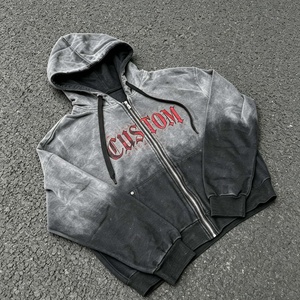 Sudaderas con Capucha Personalizadas de Algodón 100% de Alto Gramaje con Estampado Serigrafiado y Cremallera, Estilo Vintage Desgastado por el Sol para Hombre, Ideales para Otoño - Product Image 6