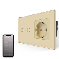 Bingoelec Home Tuya Interruptores y Enchufes Eléctricos Inteligentes WiFi de Pared con Pantalla Táctil de 1/2/3/4 Gang para la UE