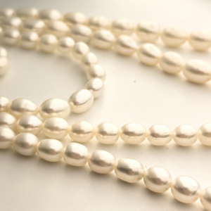 Collier de perles d'eau douce cultivées sans noyau, en forme de riz, 6-7 mm, blanc, rose, violet, qualité irréprochable, vente en gros - Product Image 5