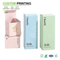 Boîtes pliantes personnalisées à double extrémité en carton FBB avec film mat débossé et revêtement UV, couleurs pastel pour marque d'encens