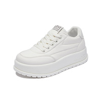 Nouvelles chaussures compensées décontractées à la mode, dessus en PU, semelle extérieure légère, plateforme confortable, baskets pour femmes