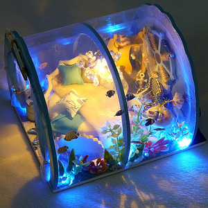 Puzzle artigianale di Cottage con fondali incantati artigianali 3D: un ricordo luminoso magistralmente assemblato, ideale per regalare - Product Image 1