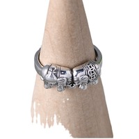 Nouvelle bague en cuivre écologique, style rétro éléphant porte-bonheur, bague ouverte pour femme, style ethnique