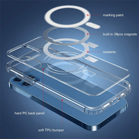 Coque de protection rigide transparente en acrylique simple de qualité supérieure 2025 avec aimant pour iPhone 17 Air 16 Pro Max