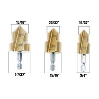 TRANRICH Lot de 3 forets étagés pour tuyaux PPR – Embouts de perçage progressifs pour raccordement de conduites d'eau