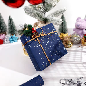 Wholesale 80g Stars Floating with <b>Gold</b> and Silver Kraft <b>Paper</b> Tissue 43*300cm Gift Luxury Custom Packaging <b>Wrapping</b> <b>Paper</b> Roll - Product Image 2