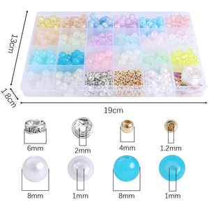 Vente en gros d'usine - Perles en verre craquelé de 8 mm - Fabrication de bijoux faits main - Kit de perles en vrac - Product Image 3