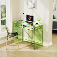 Source Usine Personnaliser Durable Moderne Style Vert Transparence Acrylique Bureau D'ordinateur Table De Chevet avec Tiroir pour la Maison Tenir