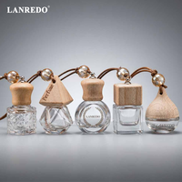 Diffuseur de parfum pour voiture écologique en verre suspendu 8ml 10ml, flacon vide avec bouchon en bois naturel pour l'intérieur de la voiture