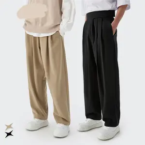 Calças drape hip hop casuais, de alta qualidade, slim fit, cintura alta, atacado, solta, cargo, masculinas, calças tecido