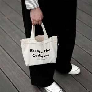 Women's Eco-Friendly Reusable Cotton Shopping Bag Pocket Custom Printed Logo Factory Price <b>Canvas</b> <b>Tote</b> Bags Low MOQ Letter - Product Image 5