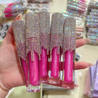 DIY Private Label Nude Lip Gloss Vendeur Liquide Mat Lipstick Vegan Rhinestone Lipgloss With Diamond