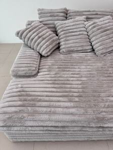 أريكة مقطعية من قماش الكوردروي لأثاث غرفة المعيشة، أرائك مقطعية كبيرة الحجم للاسترخاء من قماش الكوردروي - Product Image 5