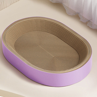 Vente en gros de papier ondulé rond résistant à l'usure et sans perte extra large planche à gratter intégrée pour chat lit pour chat
