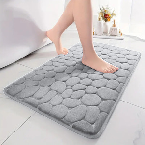 Tapis de bain rectangulaire en polaire corail uni antidérapant pour salle de bain - Product Image 3