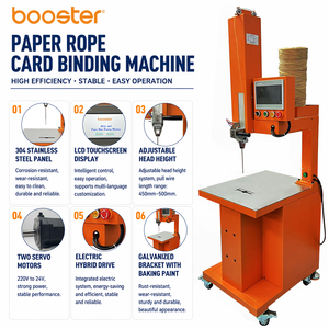 Booster Semi-Automatic Pneumatic Paper Rope <b>Binding</b> <b>Machine</b> Multilingual PLC Touch 220V FOB Hong Kong For Carton Wood Packing - Product Image 4