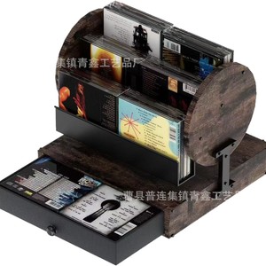 ชั้นวางซีดีไม้ 3 ชั้น พร้อมลิ้นชักเก็บของ สำหรับใช้บนโต๊ะทำงาน - Product Image 5