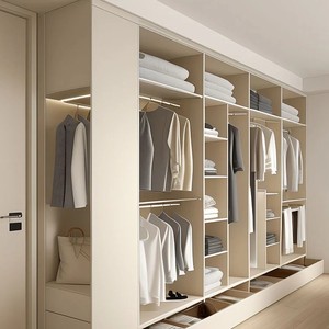 خزائن ملابس خشبية حديثة بتصميم بسيط ومتين، صديقة للبيئة، مناسبة للفلل الفاخرة والفنادق، موفرة للمساحة وذات سعة تخزين كبيرة - Product Image 3