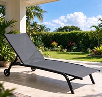 Chaise longue de jardin UPLION, chaise longue de piscine KD avec roulettes pour le jardin, la plage, les meubles d'extérieur