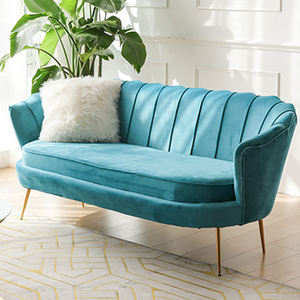 Conjunto de sofá de lujo con luz nórdica, muebles de sala de estar, sofá individual de terciopelo con forma de flor, tocador, sofá de dos plazas con acento de terciopelo - Product Image 1
