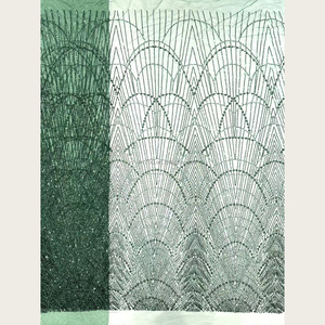 Nouveau tissu en dentelle de tulle jacquard extensible brodé avec sequins, tricoté en trame, en stock, pour robes de mariée et de demoiselles d'honneur - Product Image 3