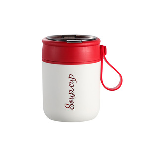 Stainless Steel Soup Cup 500ml <b>Microwave</b> Safe With Handle For Travel And Office Use - Product Image 1