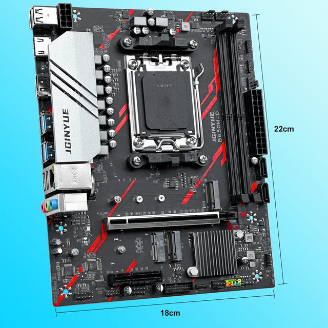 JGINYUE B650M-D DDR5 Computer Motherboard for Gaming PC AM5 Supports 64GB