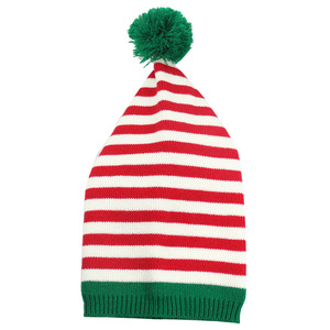 Frontière Offre Spéciale vacances noël avertir chapeau bouffon tricoté classique <span class=keywords><strong>rouge</strong></span> et vert rayé tricot Santa chaud vacances bonnet - Product Image 5