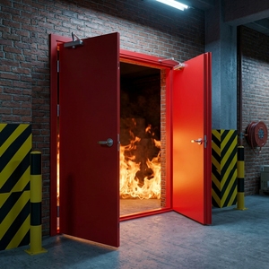Porte en acier ignifuge durable avec kit d'accessoires complet, sur mesure pour les projets immobiliers et les aménagements intérieurs commerciaux. - Product Image 2