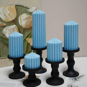 Lilin Pilar Bergaris dari Lilin Kedelai Buatan Tangan Dekorasi Modern Estetis Ukuran Besar Lilin Votive untuk Dekorasi Rumah Natal Diwali - Product Image 2