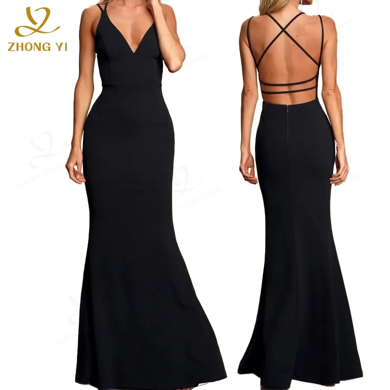 2023 फैशन महिलाओं की गर्मियों में शाम पोशाक Slings सुरुचिपूर्ण और वायुमंडलीय Backless देवियों अतिरिक्त लंबे कपड़े
