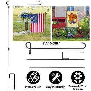 Support de drapeau de jardin en fer forgé Db, 11,8x17,7 pouces, mât de drapeau résistant aux intempéries pour décorations de fête et de jardin - Product Image 4