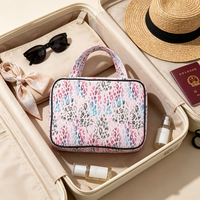 Sacs de rangement pour maquillage suspendus, pochettes cosmétiques en PU, porte-pinceaux, trousse de toilette multifonctionnelle pour les voyages