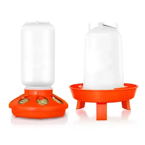 Plastic Height Adjustable Chick Feeder Poultry Feeders And Drinkers Auto Chicken Feeder And Waterer Set