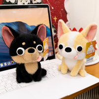 Peluche Chihuahua très populaire, adorable chien noir en peluche, animal en peluche créatif, chiot debout, peluche Chihuahua douce