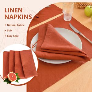 Factory Direct 100% French Linen Napkin Washable Durable Custom <strong>Table</strong> <strong>Cloth</strong> Soft Plain Color for Party Restaurant Hotel Use - Product Image 2