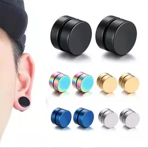 2401 bijoux en acier inoxydable non perforé sans trous d'oreille aimant clip pierre anneaux fabricant ventes directes le même