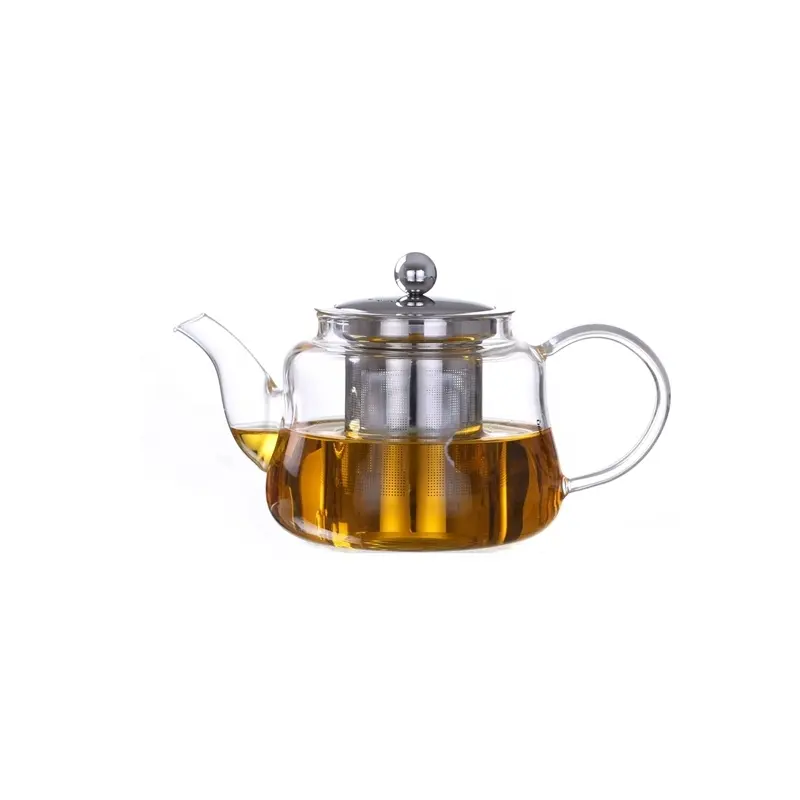 Bán Hot handmade rõ ràng giá rẻ dày Glass Tea Pot Chất lượng cao thủy tinh borosilicate ấm trà với Infuser