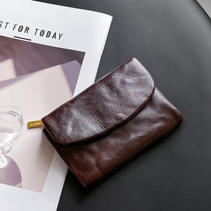 Portefeuille court en cuir véritable pour femme Zenos, porte-cartes pliable rétro et porte-monnaie avec compartiments multi-couches - Product Image 1