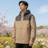 Veste à capuche softshell pour homme adulte, automne, extérieur, fermeture éclair, imperméable, coupe-vent, légère, respirante, équipement pour les voyages et la randonnée