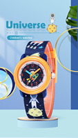 Montre pour enfants à cadran analogique à quartz avec motifs de dessins animés 3D et boîtier en PC étanche