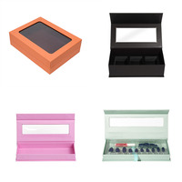 Caja de Regalo Rígida de Lujo Personalizada al por Mayor, Empaque Cosmético Magnético con Ventana Transparente y Forro de Esponja