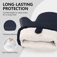 Gants de cuisine en silicone résistants à la chaleur, avec logo personnalisé, résistants à 500 degrés, imperméables, rembourrage en polyester, lavables en machine