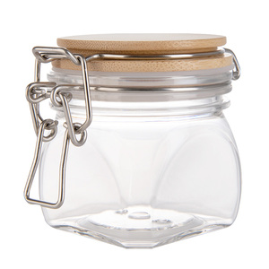 High Quality Durable Coffee Bean Mayonnaise 220ml PET Wide Wire Buckcle Plastic Airtight <b>Container</b> Jar - Product Image 4