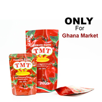 Double Concentré de Tomate en Sachet Doypack, Pâte de Tomate Rouge Fraîche 22-24% de Concentration, 70g, Durée de Conservation 2 Ans