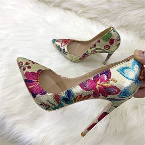 Zapatos de Tacón Alto Stiletto de Moda Europea en Dorado de 12CM/10CM/8CM para Mujer - Product Image 1