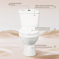 WC Siphonique S-Trap Deux Pièces Moderne Doré pour Fille, En Stock