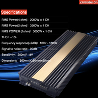 Amplificateur de subwoofer de voiture 5000W RMS, carte coréenne, 1 ohm, classe D, puissance de crête 5000W, amplificateur de voiture monobloc à basses puissantes