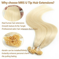 Extensions de cheveux humains vietnamiens blonds, extensions de cheveux Remy, extensions de cheveux humains vierges bruts, extensions de cheveux à pointe plate en kératine